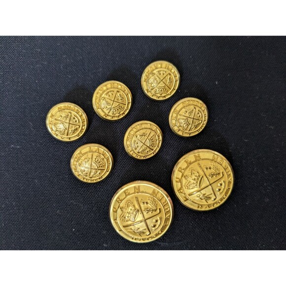 HTF Ralph Lauren POLO CROWN CREST 8 Gold Blazer Suit Jacket Replacement Buttons - Picture 3 of 6